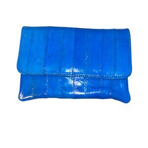 Eel Skin Electric Blue card holder NEW